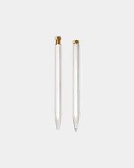 Roller Ball Pen - Raw Brass - White