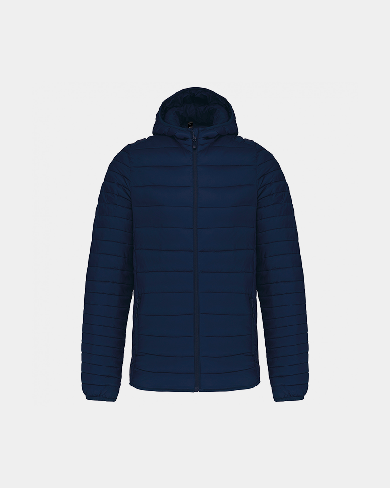Herren-Daunenjacke mit Kapuze zum Personalisieren - Marineblau