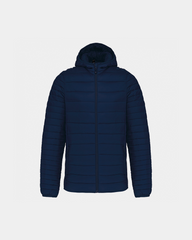 Herren-Daunenjacke mit Kapuze zum Personalisieren - Marineblau