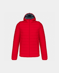 Herren-Daunenjacke mit Kapuze zum Personalisieren - Rot