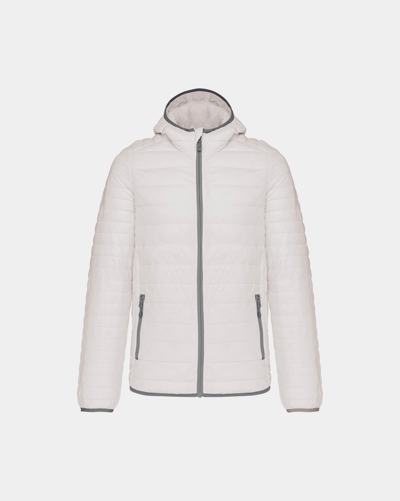 Herren-Daunenjacke mit Kapuze zum Personalisieren - Weiß