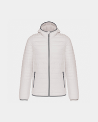 Herren-Daunenjacke mit Kapuze zum Personalisieren - Weiß