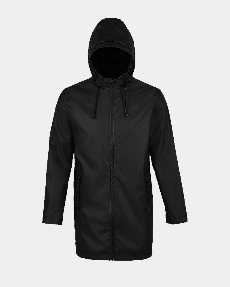Personalisierbarer wasserdichter Unisex-Parka aus recyceltem Material - Schwarz